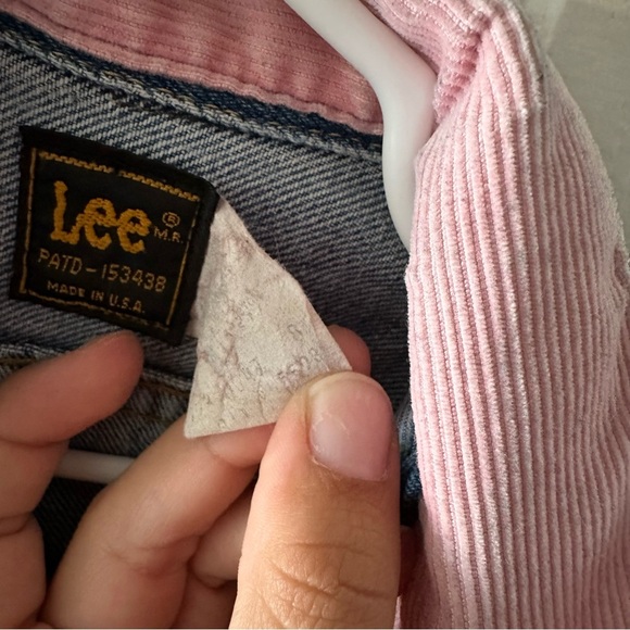 Lee Vintage Girl’s Denim Jacket Pink Corduroy Collar Size 8 - Picture 11 of 13